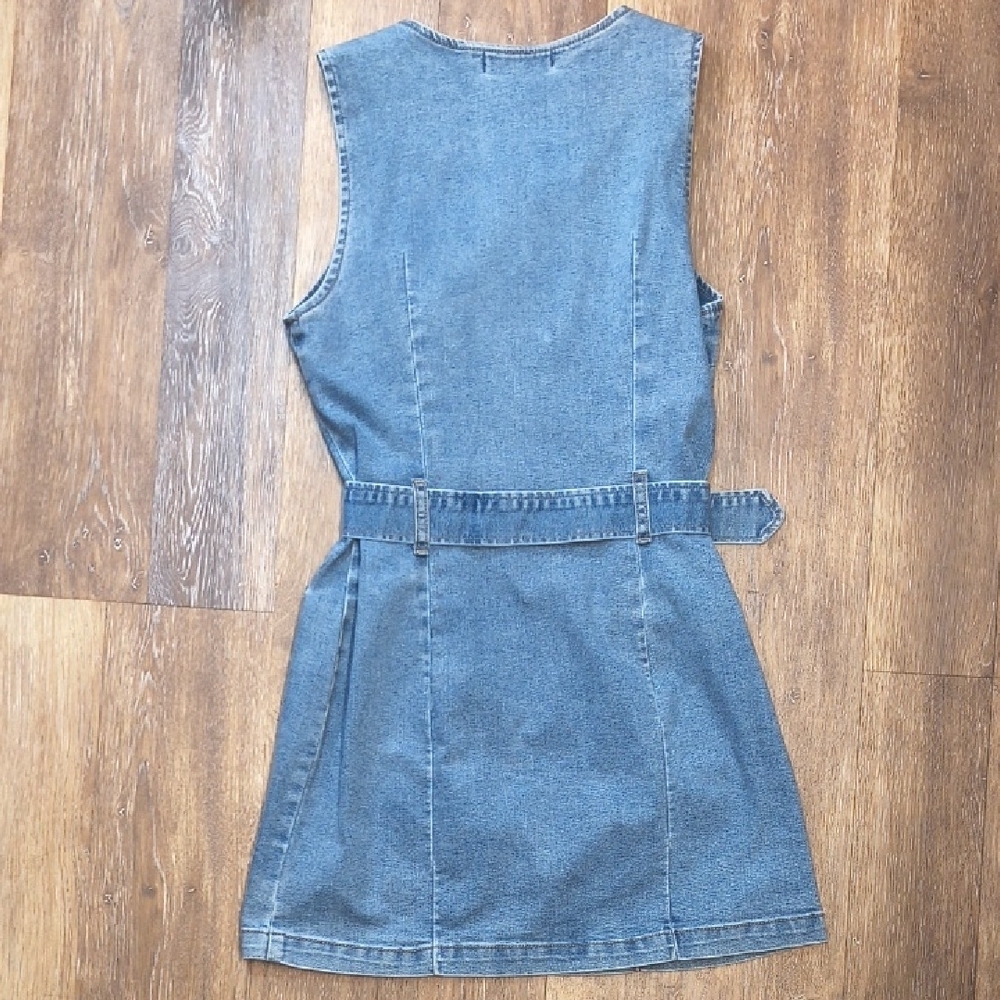 Rewash Blue Denim Sleeveless Jumpsuit - Picture 5 of 7